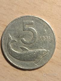5 LIRE RARE DEL 1951 