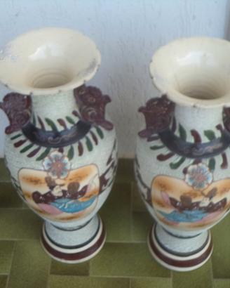 LOTTO 2 ANTICHI VASI CERAMICA GIAPPONESE ANNI '50