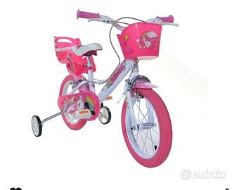 Bici Bambina, Bianco e Rosa 16"