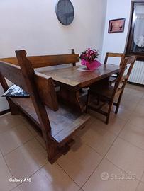 tavolo con panca angolare + 2 sedie 