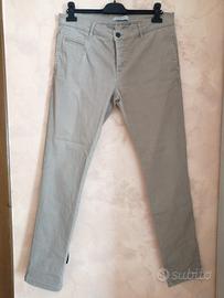 Pantalone classico uomo slim stretch color taupe 