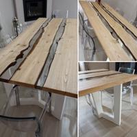 Realizzazione tavoli legno e resina