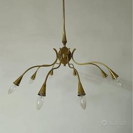 Lampadario 8 luci vintage anni 50