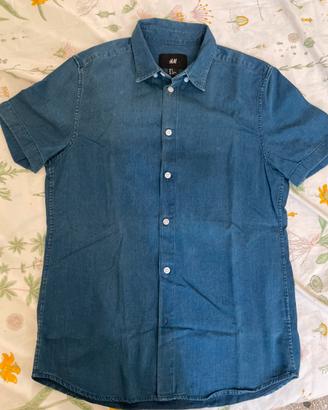 Camicia denim maniche corte H&M tg. S
