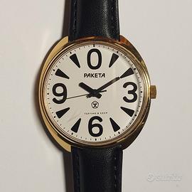 Raketa big zero oro, revisionato, orologio russo 