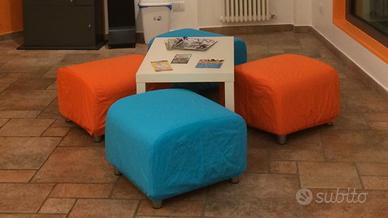 Serie di n°4 POUF/sedute in  tela colorata