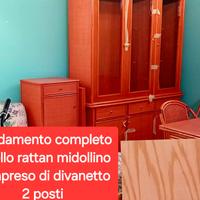 TINELLO COMPLETO IN MIDOLLINO E RATTAN COORDINATO 