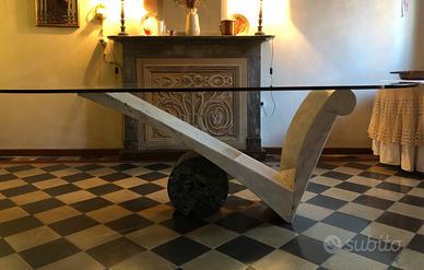 Cattelan tavolo in cristallo e marmo