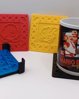 8-Bit Sottobicchieri Personaggi Nintendo 3D Print