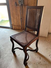 4 sedie antiche del 700 in noce