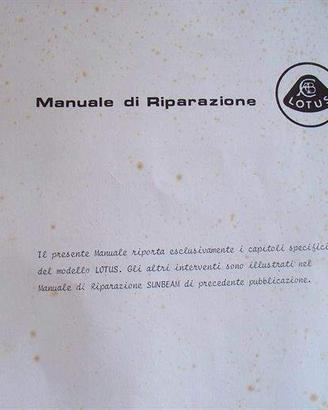 TALBOT LOTUS–MANUALE D’OFFICINA-ORIGINALE