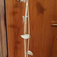 Lampada piantana 3 luci, tema floreale beige/marr