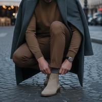 Stivali Chelsea Duke Dexter in pelle beige uomo