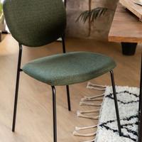 4 sedie interno tessuto verde gambe ferro - sklum