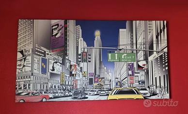Quadro Pop Art Dipinto su Tela Canvas New York 