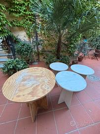 Tavoli grezzi in legno