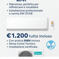 Climatizzatore Hisense 12000 BTU €1200 installato