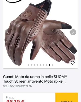 Guanti moto pelle suomy