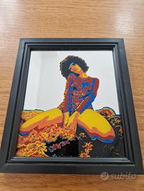 Quadro specchio modernariato donna afro anni '70  