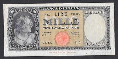 Banconota lire 1000 del 1947 testina