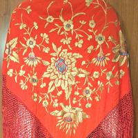 Antico Scialle in Tibet ricamato a mano in Macrame