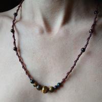 Collana Makramè Occhio di Tigre 