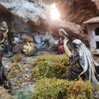 Presepe capanna fatta a mano+scatola Ikea Samla