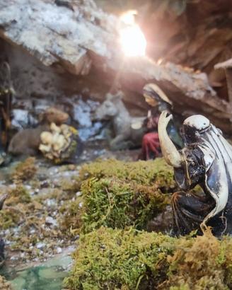 Presepe capanna fatta a mano+scatola Ikea Samla