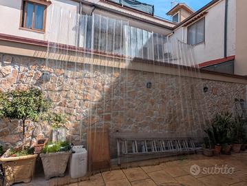 Tettoia completa PVC + tubolari zincati + grondaia