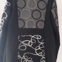 Cappotto donna nero fantasia 