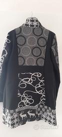 Cappotto donna nero fantasia 
