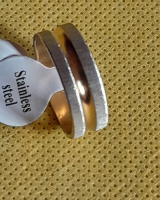anello acciaio inossidabile bicolore