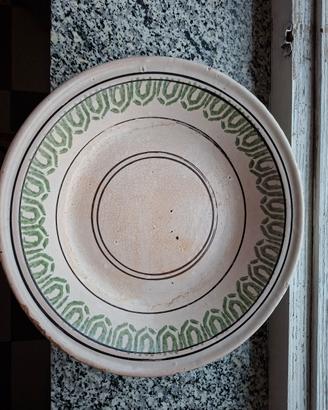piatto antico  terracotta maiolicata  primo '900