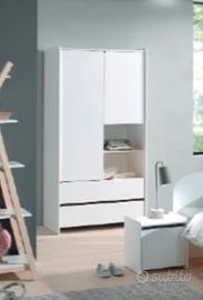 Armadio Vipack 90x180, bianco, 2 ante + 2 cassetti