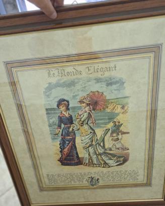 Stampe d'epoca 110x70 in cornice di legno con vetr