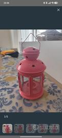 Lanterna porta candele rosa IKEA + 10 candele 