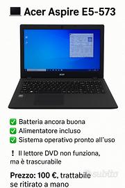 Notebook acer i3 + ssd per scuola e casa