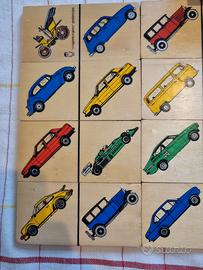 CI ragiono e gioco - Auto - tessere in legno 