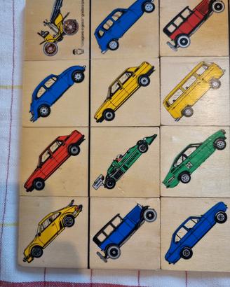 CI ragiono e gioco - Auto - tessere in legno 