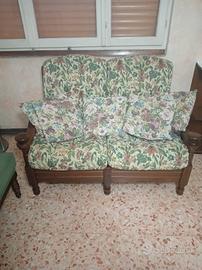 Divanetto vintage 3 posti in legno 