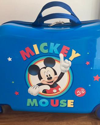 Valigia bambino Topolino cavalcabile