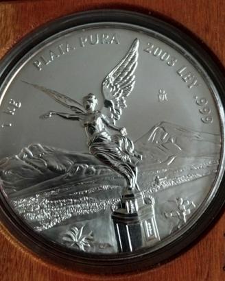 Moneta Libertad Messico. Kg 1 di argento puro.