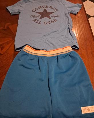 pantaloncini e t shirt converse
