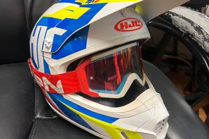 Casco HJC da Motocross / Enduro + occhiali Ethen