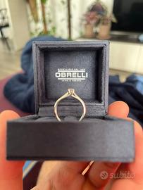 Anello Solitario Oro bianco 18kt con Diamante