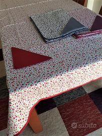 tovaglia 100% cotone 12 posti con 12 tovaglioli