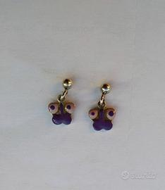 Orecchini farfalla viola bambina
