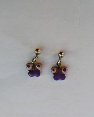 Orecchini farfalla viola bambina