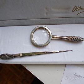 Tagliacarte e lente  Ottaviani argento 925