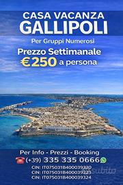 Casa a gallipoli euro 250 a persona